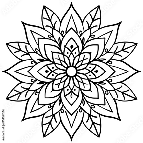 Leafy Watercolor Mandala Art
