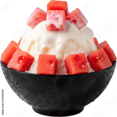 한국수박우유빙수디저트그릇