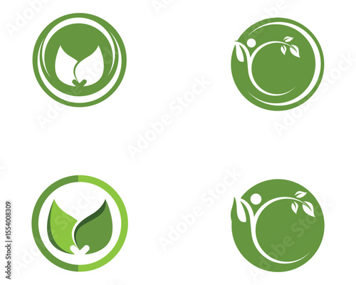 leaf green nature logo and symbol template Vector