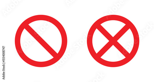 Error, cancel - Red Cross and Prohibited Symbols for Restrictions