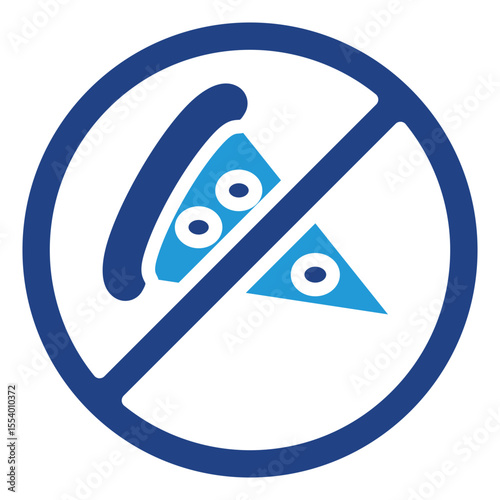 This icon effectively communicates the prohibition of eating pizza for people with conditions such as diabetes or general health disorders.
