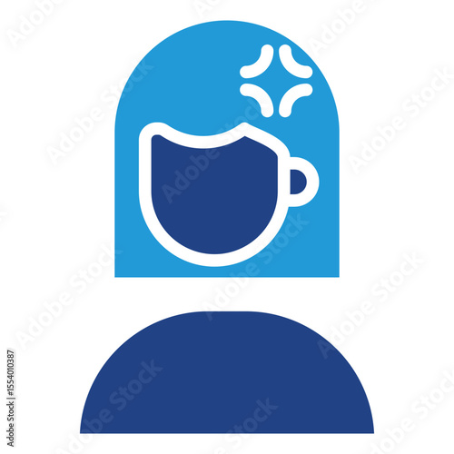 Headache or migraine icon, with focus on the head and indication of pain related to neurology or chronic pain management