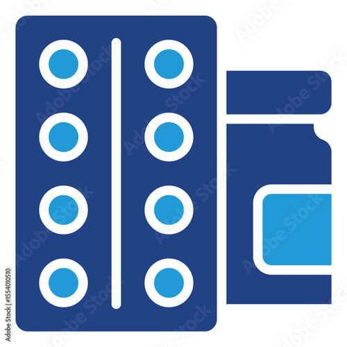 Visual medication package icon of the warning section regarding medication dosage that may help temporarily relieve patient symptoms.