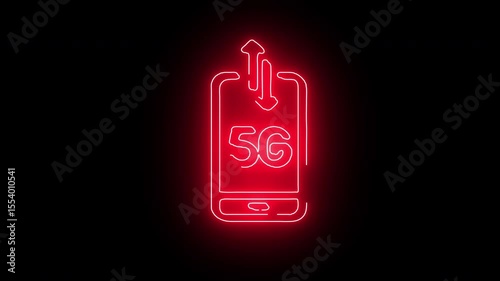Red glowing ID badge with employee card and security access icon