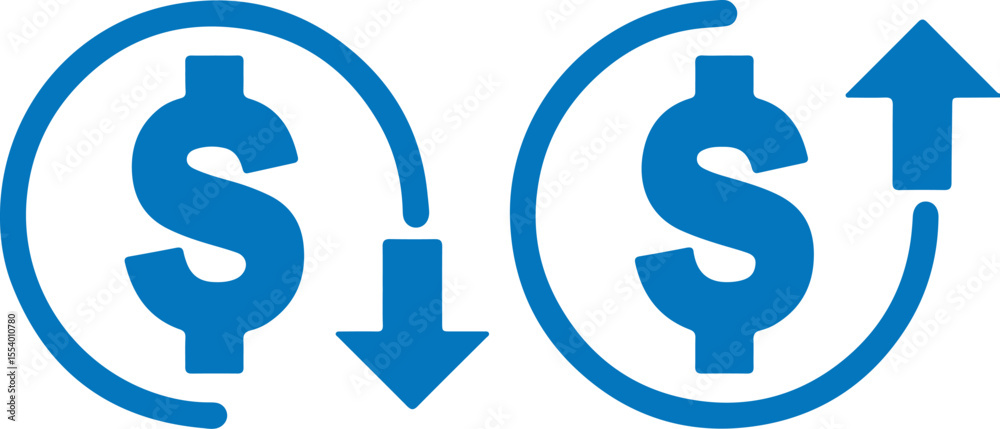 Obraz premium blue and white water drops dollar icon design tag