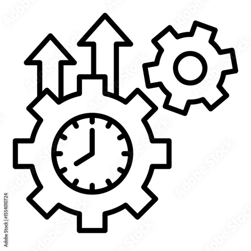 Productivity icon with increased speed of production management