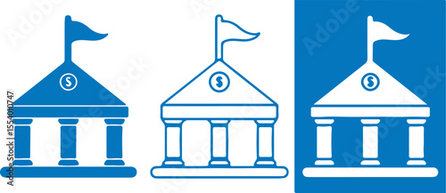 Blue house building vector icon design concept illustration