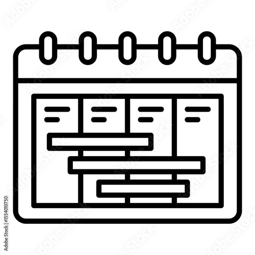 schedule icon with timeline in calendar