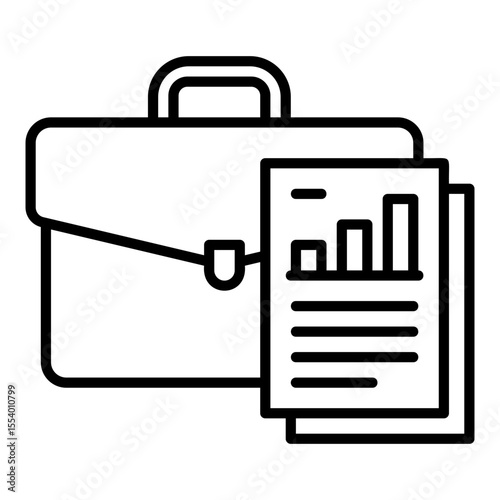 Work icon with briefcase and file sheets