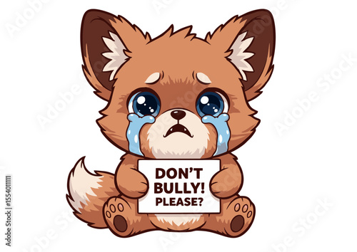 Adorable Fox Illustration Anti-Bullying Message