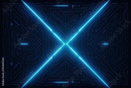 Abstract digital light rays with blue gradient background representing future technology and innovation concepts