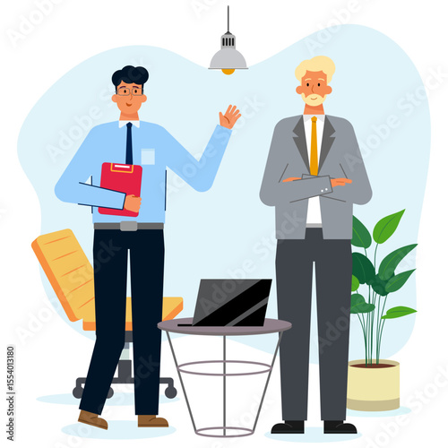 Office worker character vector illustration