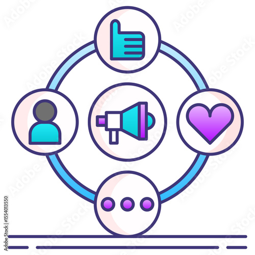 Social Campaign Icon – Minimalist Vector Symbol for Online Advocacy, Awareness Drives, and Social Media Initiatives


