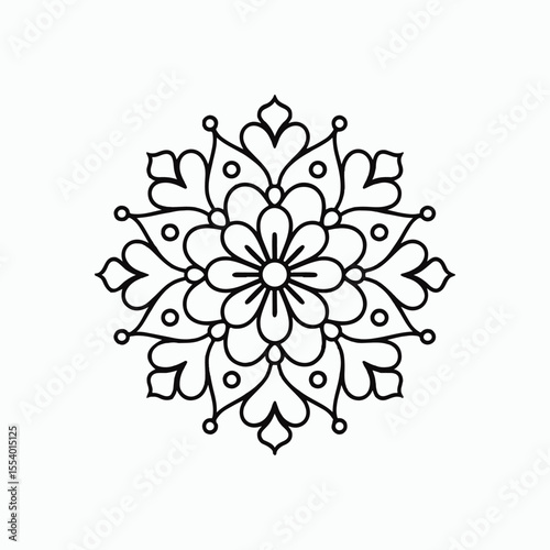 Romantic Heart Mandala Design Art
