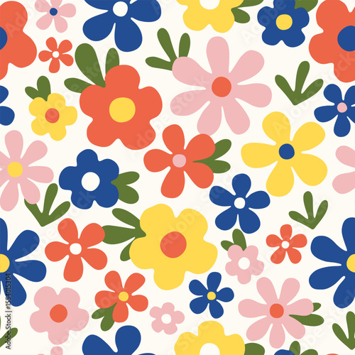 Colorful floral vector pattern
