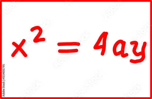 mathematical formula of vertical parabola equation. analytical geometry of parabola