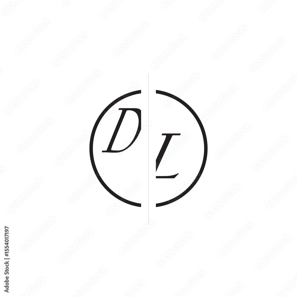 Initial Alphabet Design DL Monogram Simple Logo Unique Vector Circled Alphabet Initial Alphabet Design DL Monogram Simple Logo Unique Vector Circled Alphabet