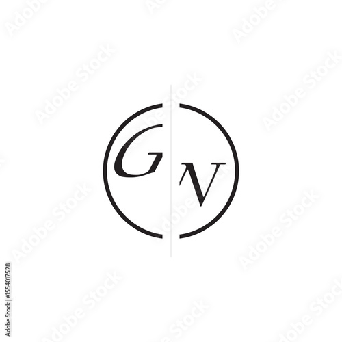 Initial Alphabet Design Unique Vector Circled Alphabet Monogram Simple Logo GN
