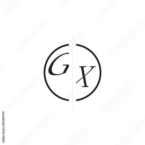 Initial Alphabet Design Unique Vector Circled Alphabet Monogram Simple Logo GX