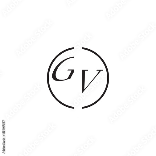 Initial Alphabet Design Unique Vector Circled Alphabet Monogram Simple Logo GV