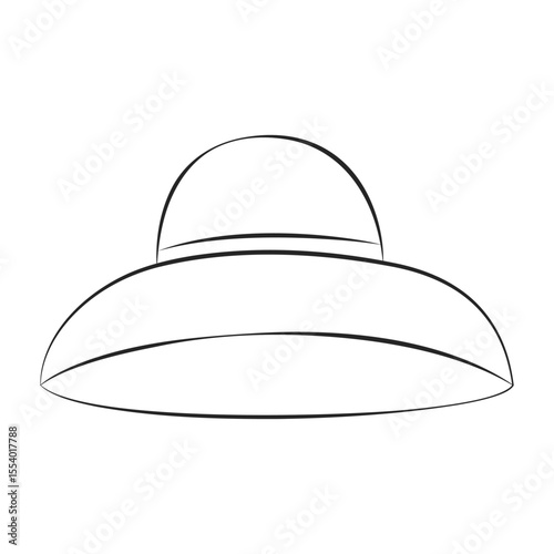 Minimalist Line Drawing of Hat