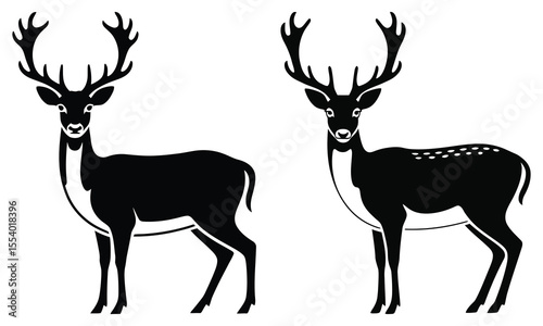 set of deer silhouettes
