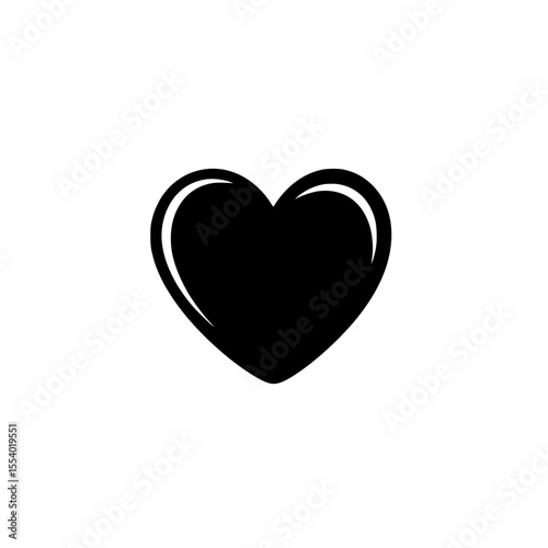 Heart love valentine romance passion symbol design graphic shape icon silhouette vector illustration element