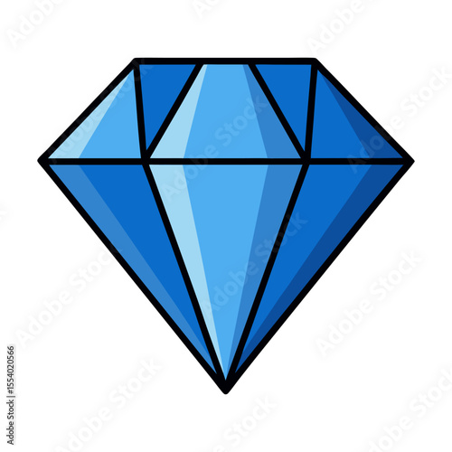 Flat  blue diamond icon vector illustration design