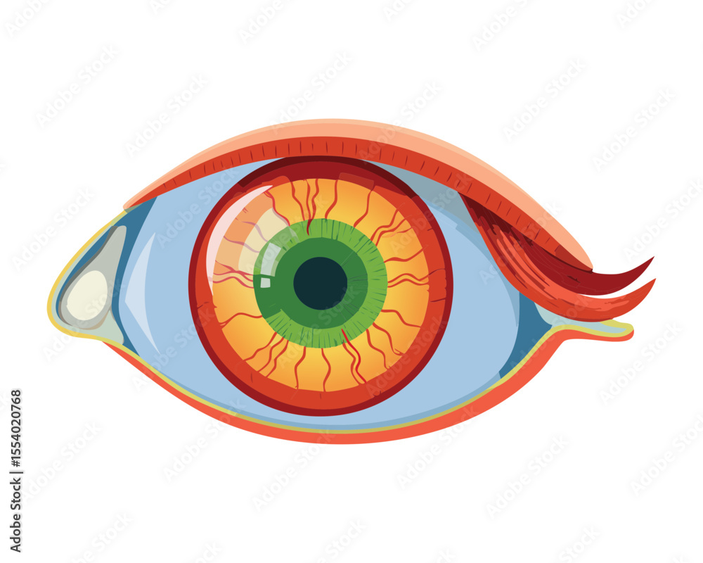 Obraz premium Human Eye Green Iris Side View Graphic