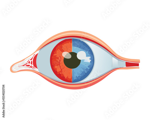 Lateral Segmented Human Eye Anatomy View