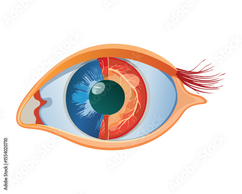 Segmented Human Eye Cross-Section Detail