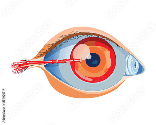 Human Eye Inner Structure Side Angle