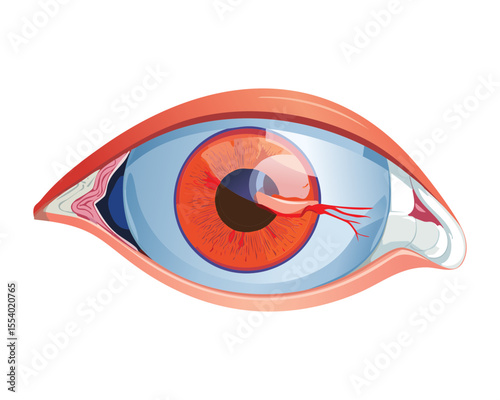 Human Eye Redness Veins Medical Illustration