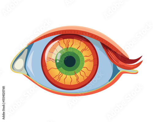 Human Eye Green Iris Side View Graphic