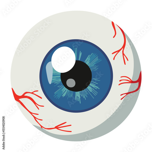 Human Eyeball Blue Iris Visible Veins