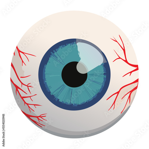 Realistic Human Eyeball Detailed Blue Iris