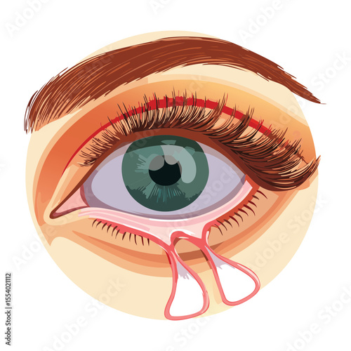Tired or Irritated Eye with Visible Blood Vessels