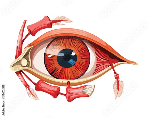 Human Eye with Extensive Blood Vessels