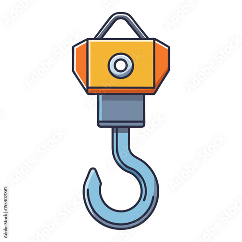 Flat construction crane hook icon vector illustration design