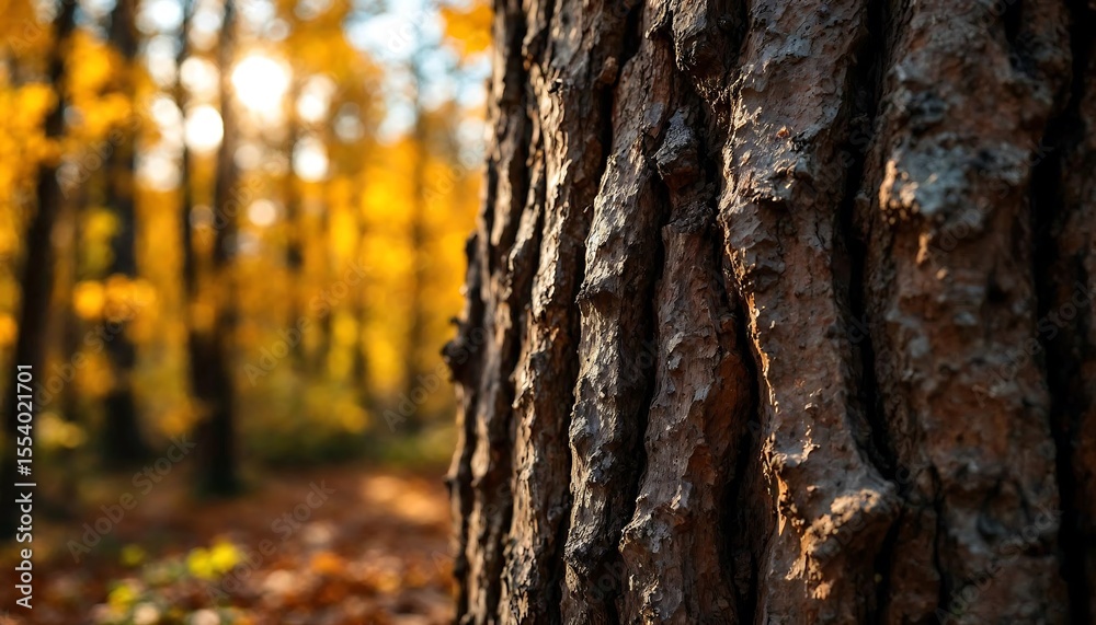 Obraz premium Tree Bark Texture in Autumn Forest