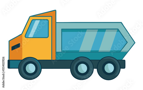 Flat dump truck  icon vector illustration design