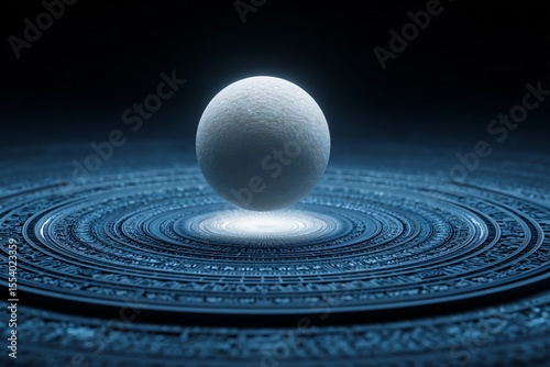 Futuristic Orb Motion Digital Realm 3D Art Sci-Fi Environment Abstract View Digital Concept