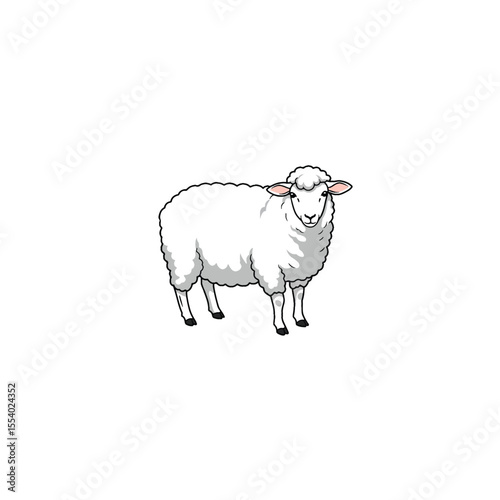 sheep isolated on white background, animal, farm, silhouette, vector, illustration, cartoon, icon, milk, 