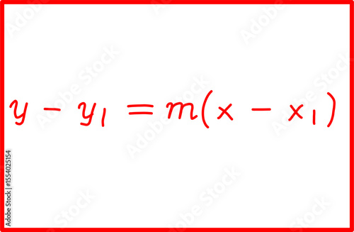 mathematical formula equation of line with slope and point. analytic geometry equation of line