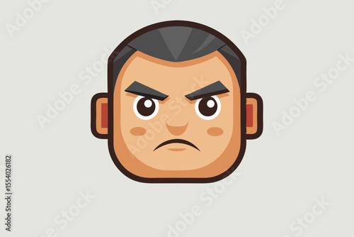 angry flat brow face downward lines emoji