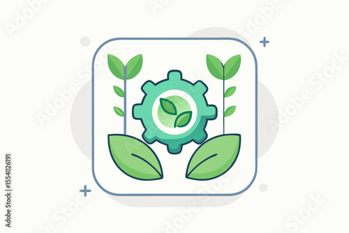 animated nature settings icon circling green leaves