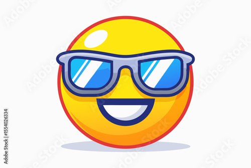 chrome emoji sunglasses neon face icon