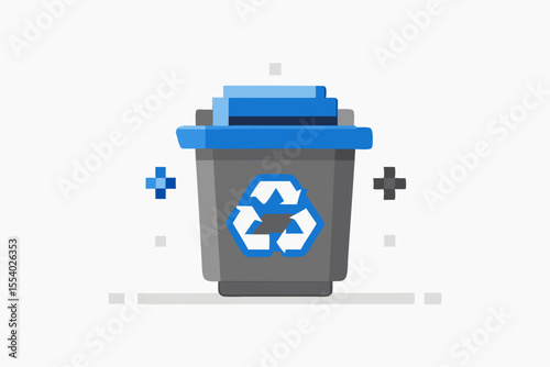 recycle bin gray container delete icon