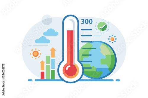 climate timeline temperature change report icon