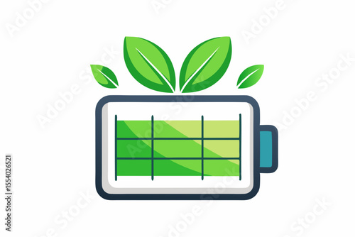 eco battery icon leaf segments growing